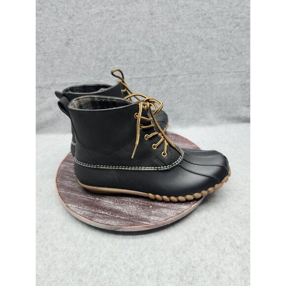 Henry Ferrera Duck Boots Waterproof Insulated Women's Size 9 Black & Brown - Picture 3 of 13
